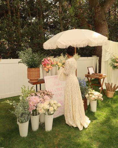 Lace Ruffles Long Sleeve A-Line Floor-Length Wedding Dress