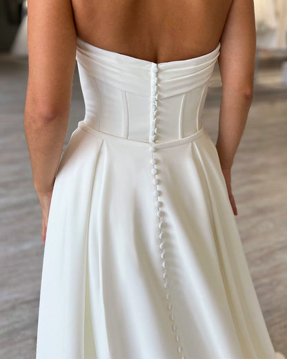 Sweetheart Sleeveless Mermaid Court Train Floor-Length Wedding Dress