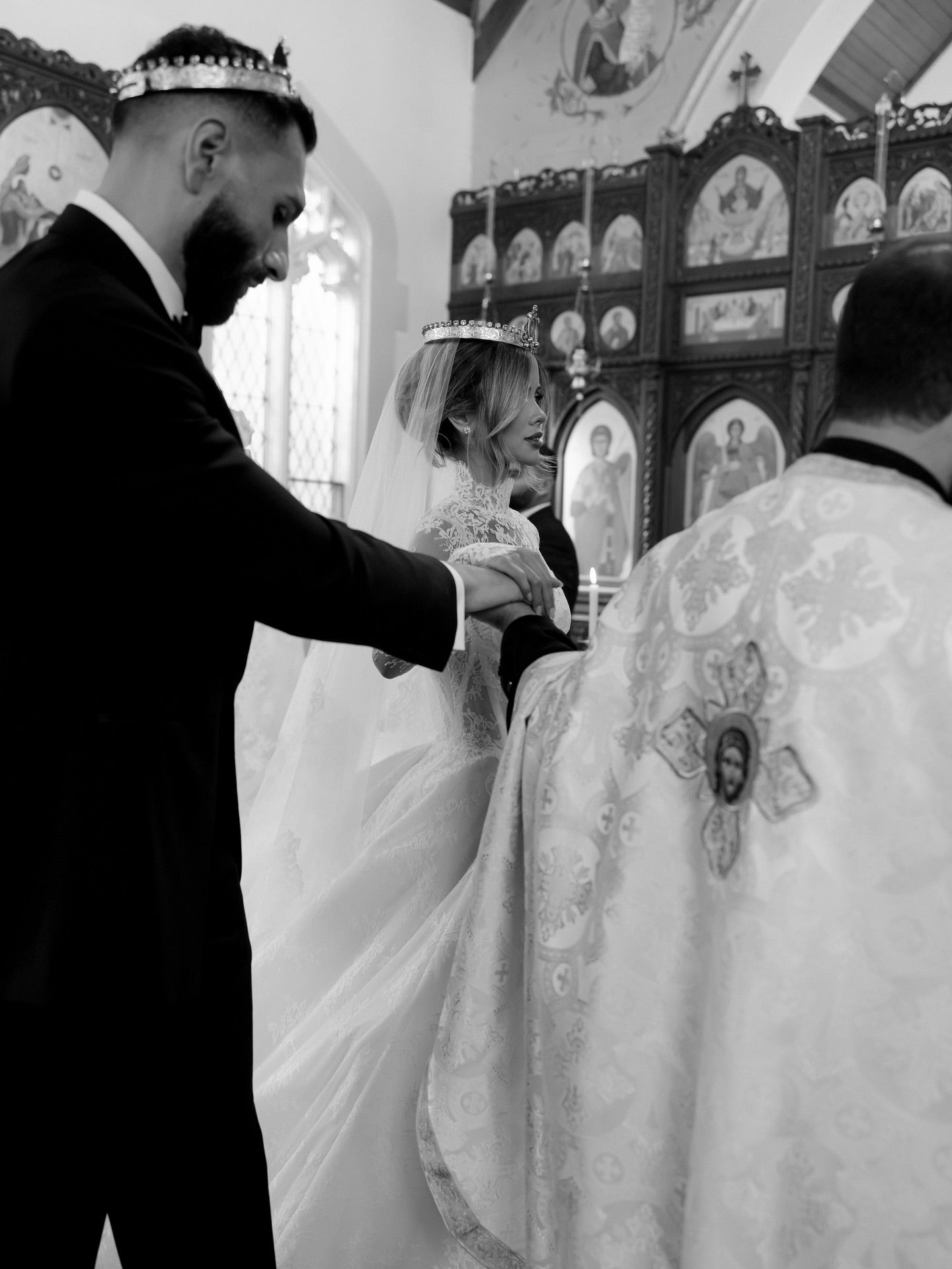 Lace High Neck Long Sleeve A-Line Floor-Length Wedding Dress