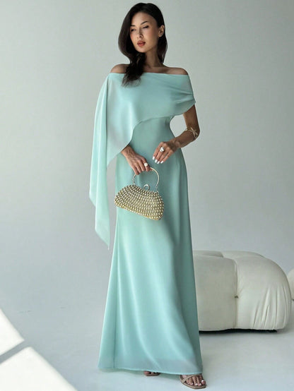 Off the Shoulder Sleeveless Mermaid Evening Dress