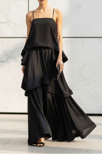 Spaghetti Straps Sleevless A-Line Tassel Evening Dress