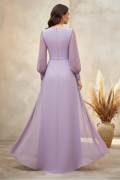 Long Sleeve Applique Mermaid Court Train Mother of the Bride Dress
