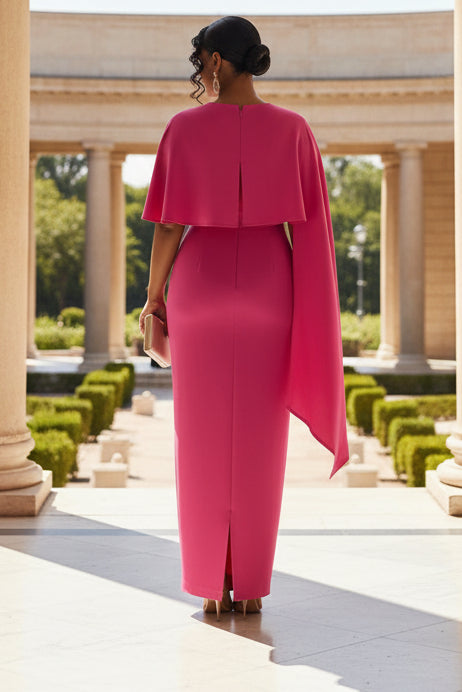 One-Shoulder Satin Mermaid Formal Dresses with Sleeves
