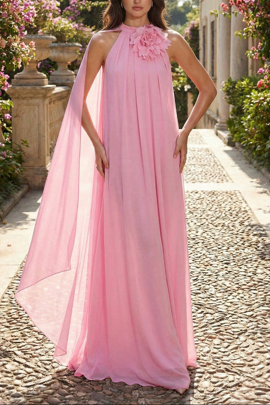 A-Line Halter 3D Flowers Formal Dresses