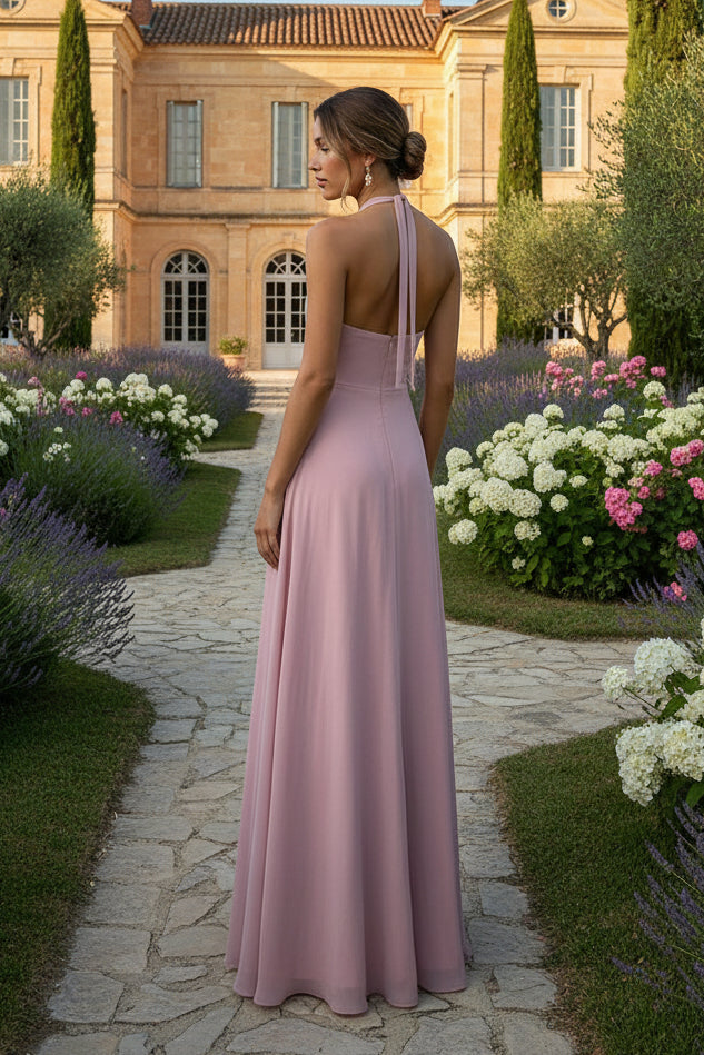 A-Line Halter 3D Flowers Formal Dresses