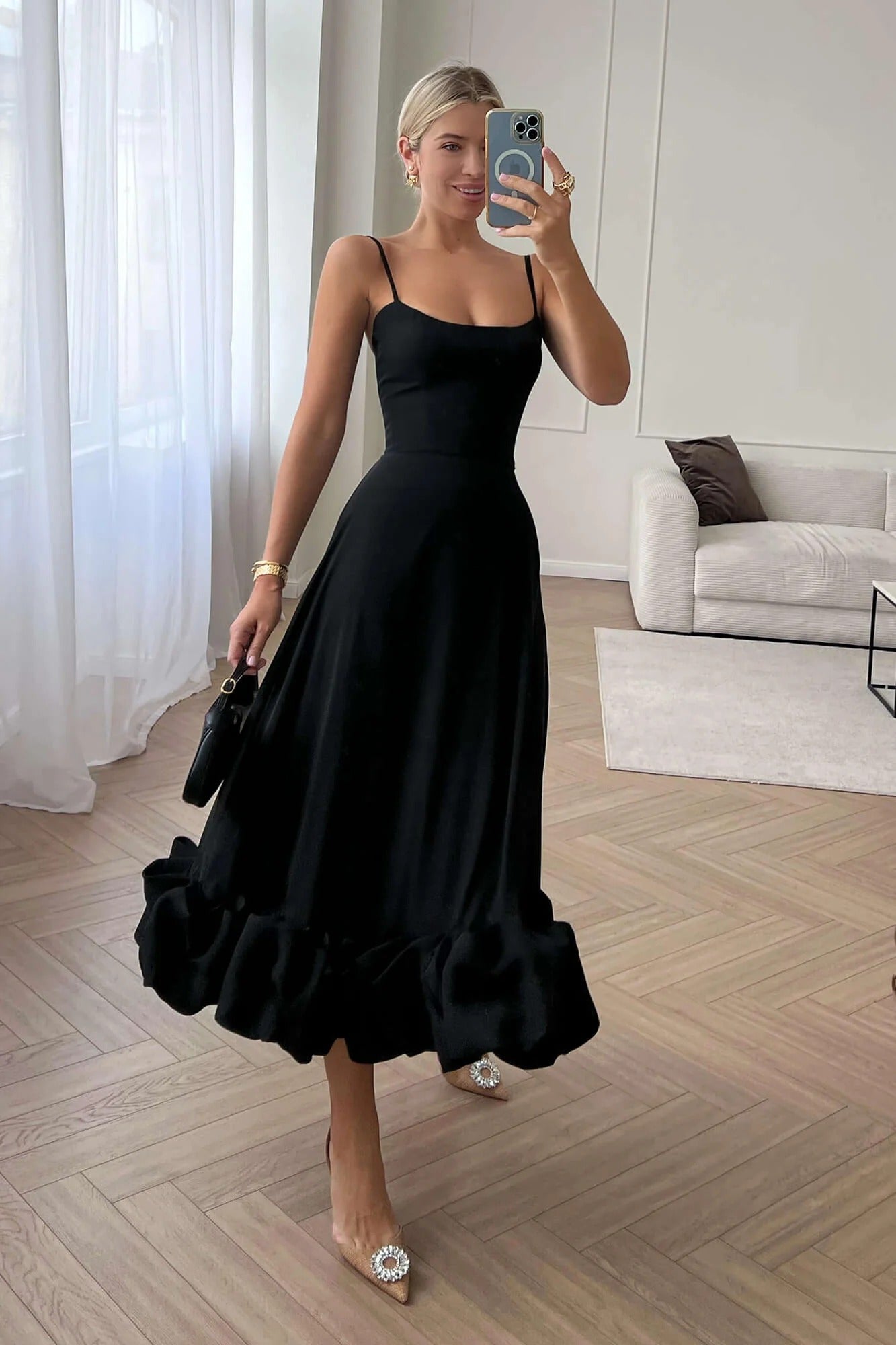 Sleeveless Spaghetti Straps Sleeveeless A-Line Prom Dress