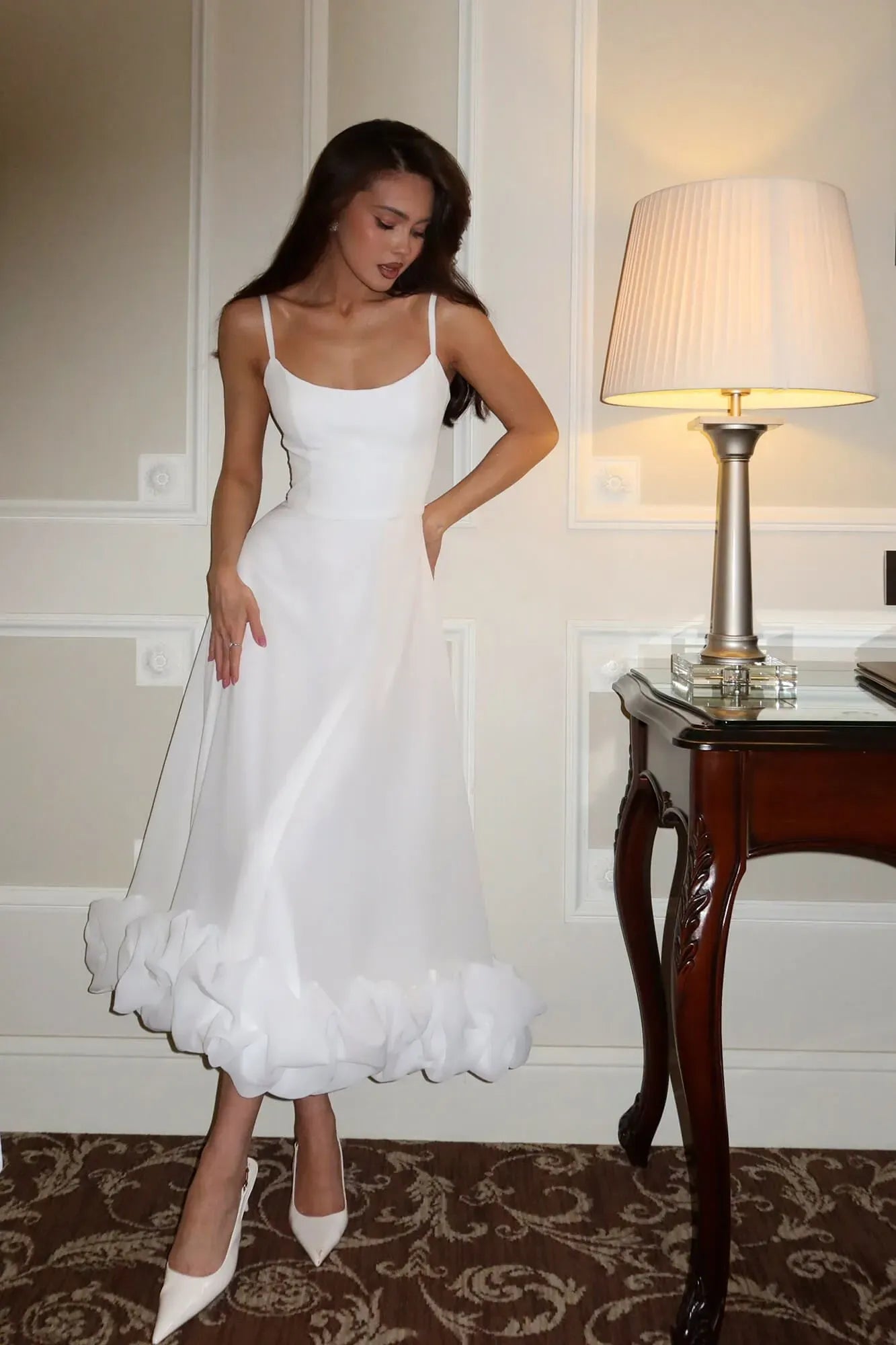 Sleeveless Spaghetti Straps Sleeveeless A-Line Prom Dress