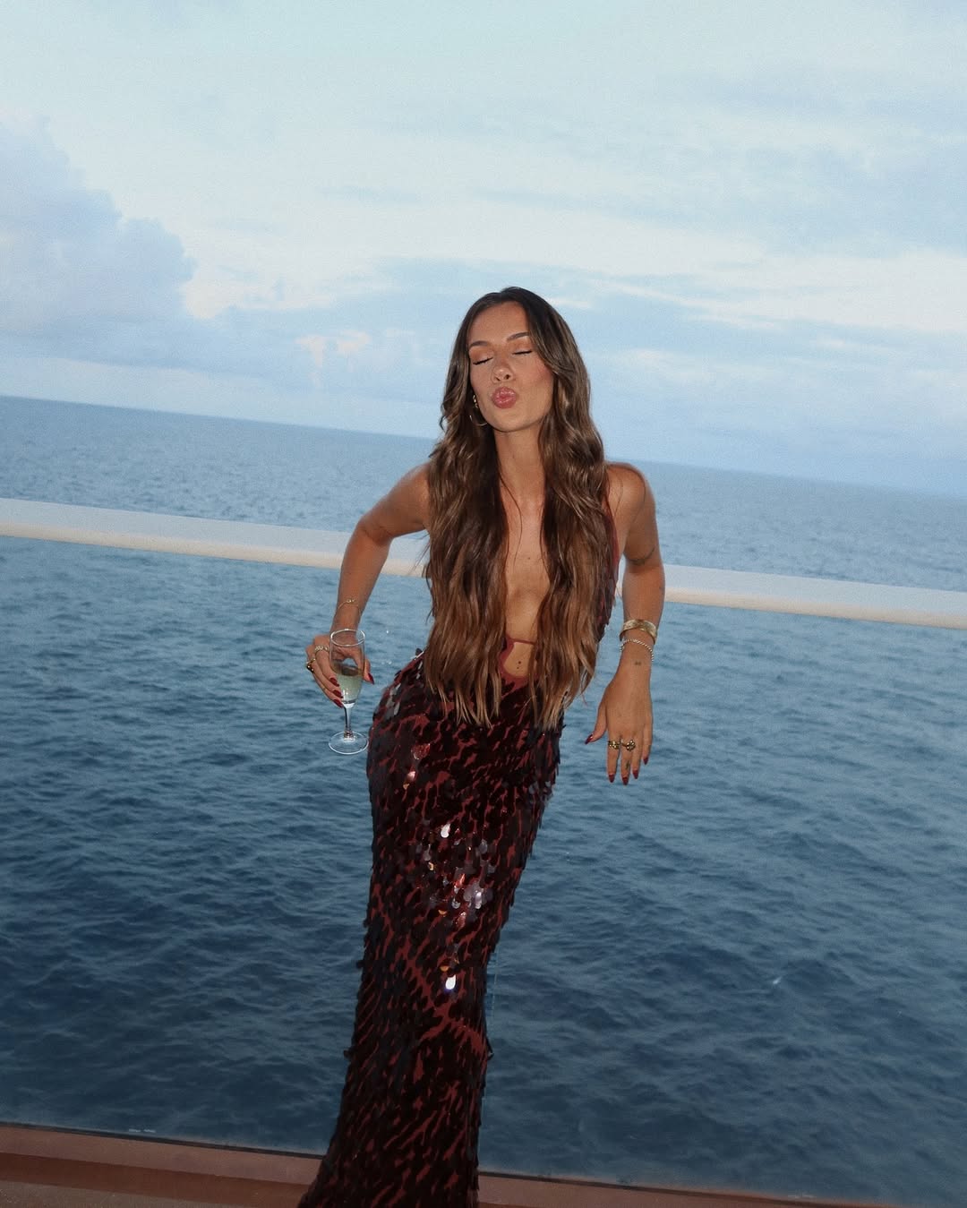 Sleeveless Spaghetti Straps Sequin Mermaid Prom Dress