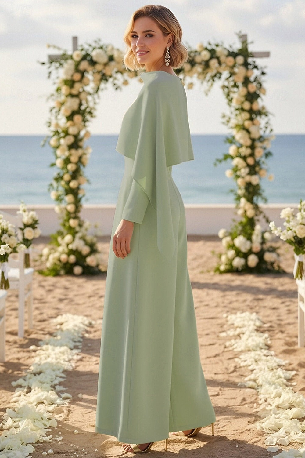 Long Sleeve Formal Pantsuits Evening Dress Mother of the Bride Dresses
