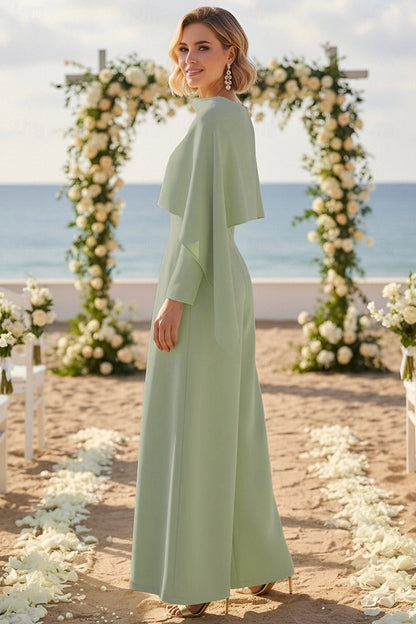 Long Sleeve Formal Pantsuits Evening Dress Mother of the Bride Dresses