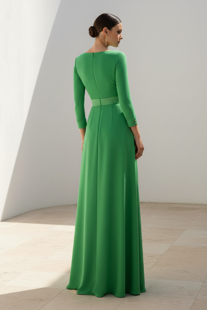 Long Sleeve A-Line Floor-Length Mother of the Bride Dress