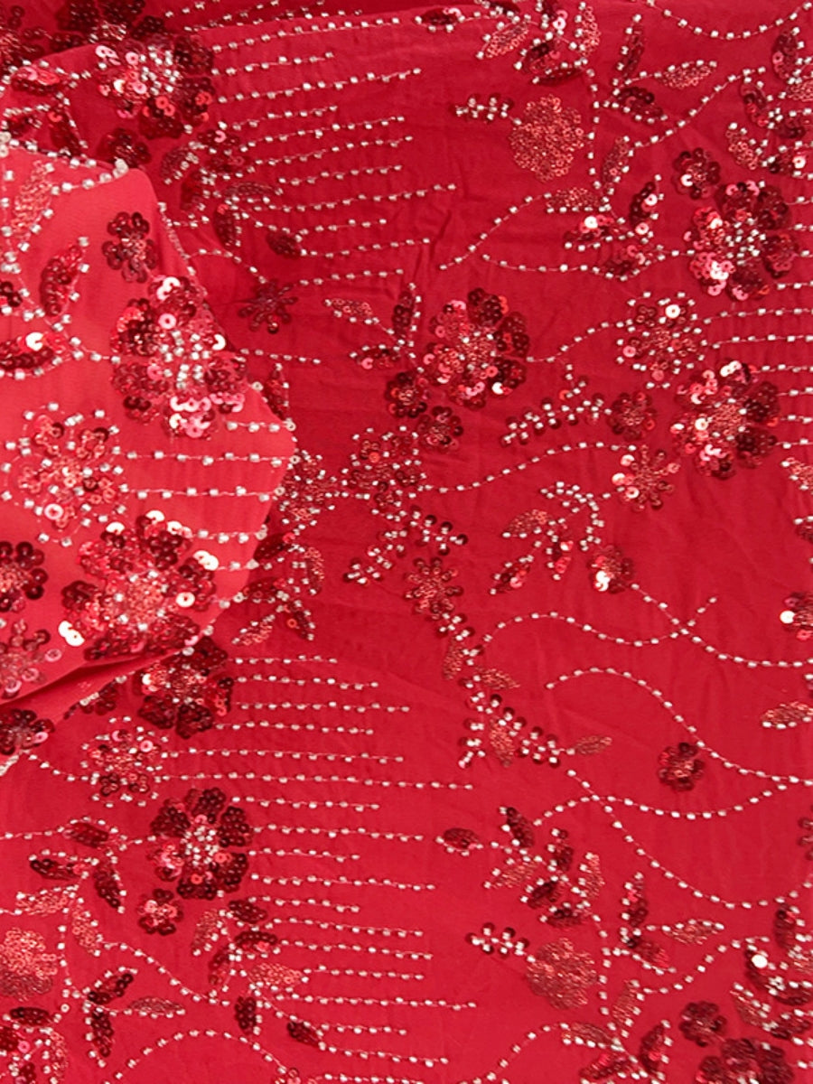 V-Neck Sequins Lace Mother of the Bride Dresses 3/4 Sleeves Floral Tea-Length