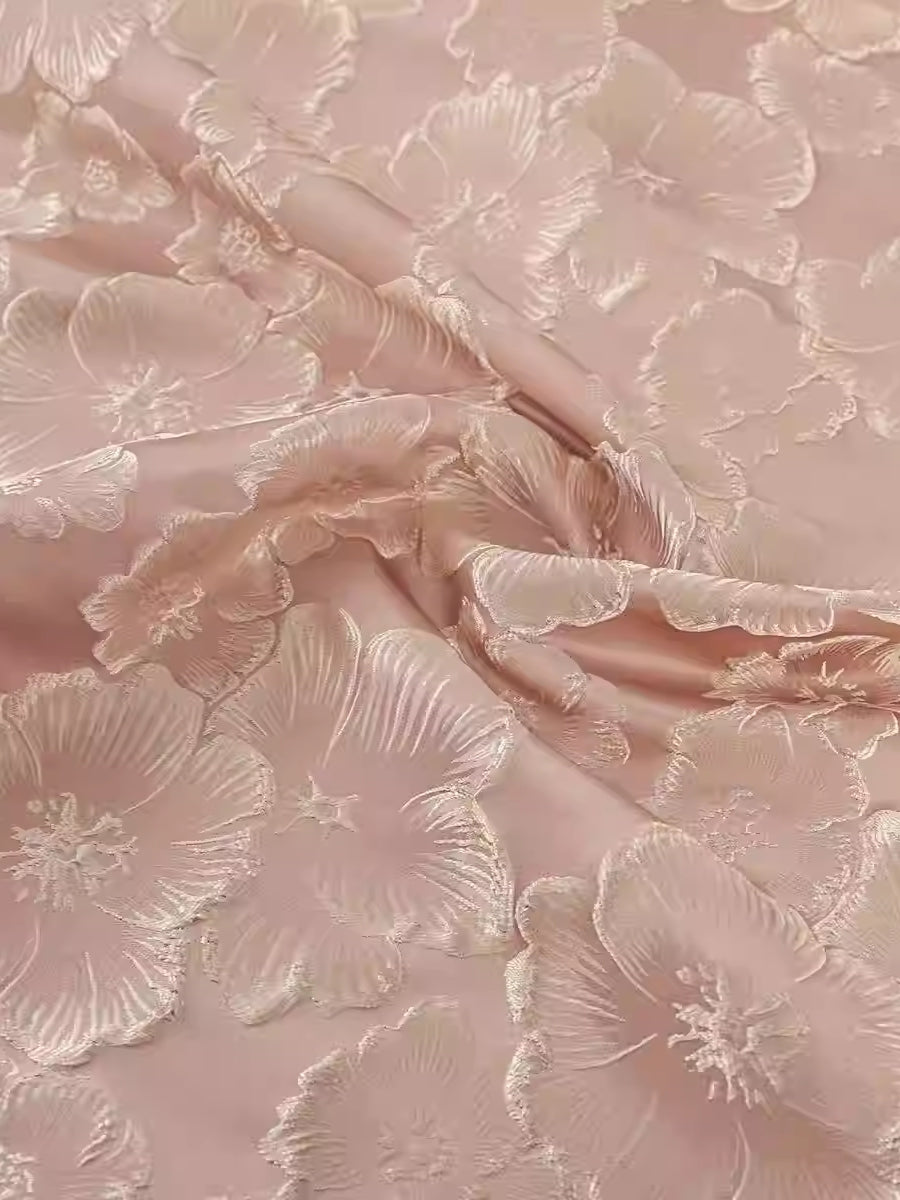 Off-the-Shoulder Jacquard Mother of the Bride Dresses Sleeveless Floral Floor-Length Ruched