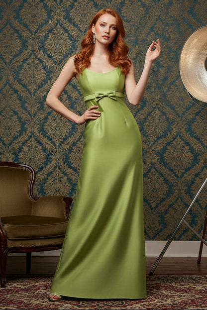 Square Neck Sleeveless Bow Mermaid Prom Dress
