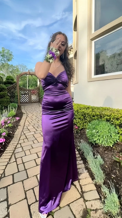 Simple Purple Evening Formal Dresses Mermaid Senior Prom Dresses