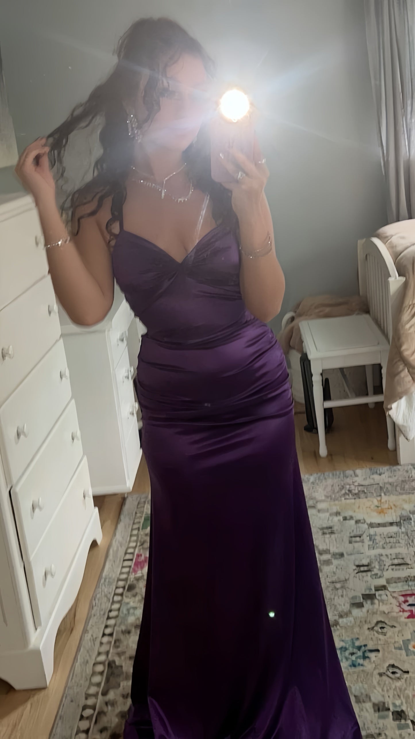 Simple Purple Evening Formal Dresses Mermaid Senior Prom Dresses