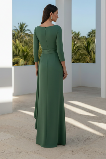 Long Sleeve Mermaid Ruffless Mother of the Bride Dress