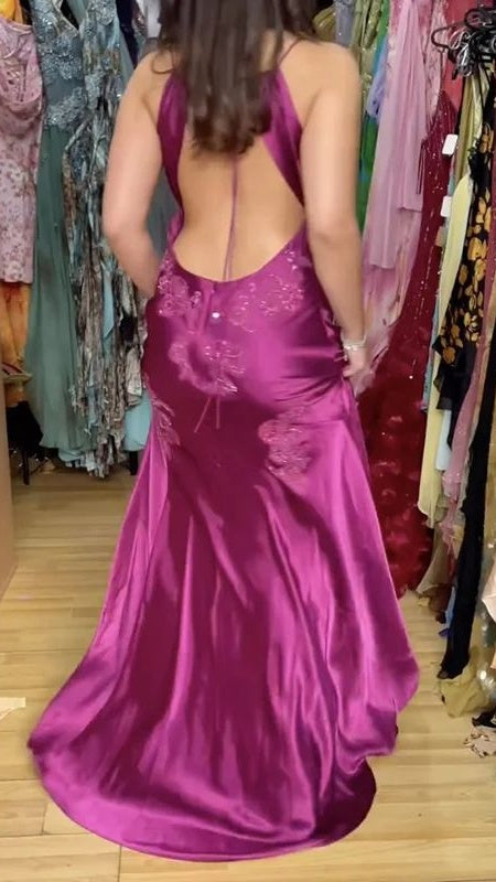 Vintage Mermaid Spaghetti Straps Backless Long Prom Dress Evening Dress Formal Dress
