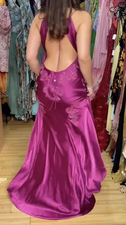 Vintage Mermaid Spaghetti Straps Backless Long Prom Dress Evening Dress Formal Dress