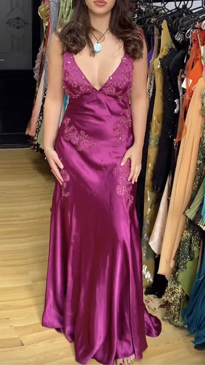 Vintage Mermaid Spaghetti Straps Backless Long Prom Dress Evening Dress Formal Dress