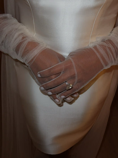 Strapless Satin Mini Bridal Dress with Bow Train