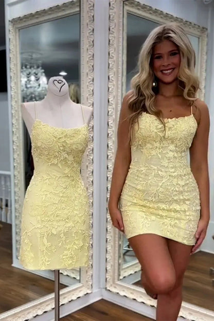 Floral Lace Square Neck Backless Mini Dress
