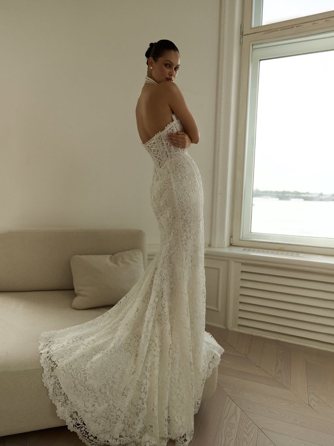 Strapless Lace Corset Mermaid Wedding Dress