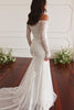 Off-the-Shoulder Long Sleeve Lace Wedding Dress