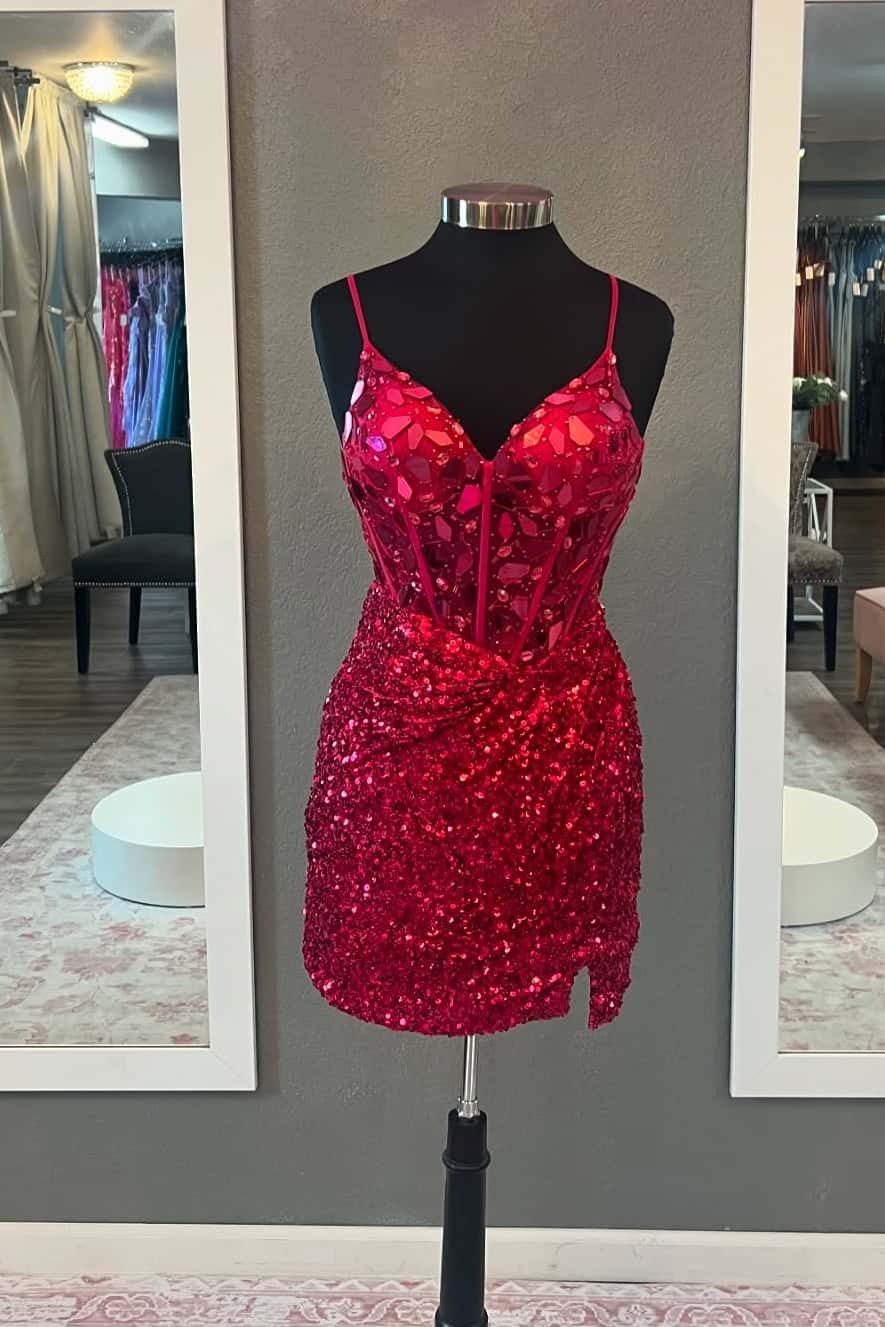 Embellished Corset Sweetheart Homecoming Mini Dress