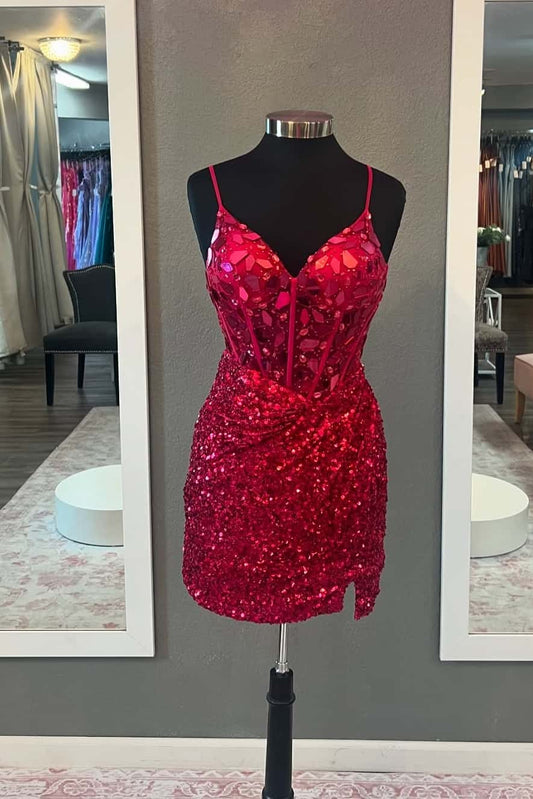 Embellished Corset Sweetheart Homecoming Mini Dress