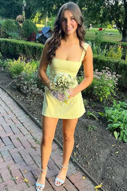 Sleeveless Square Neck Fit and Flare Mini Dress