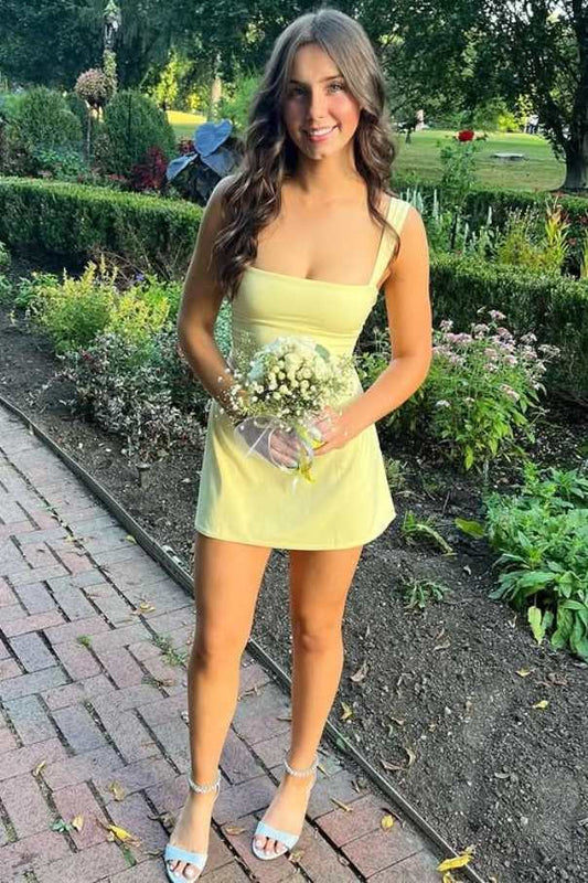 Sleeveless Square Neck Fit and Flare Mini Dress