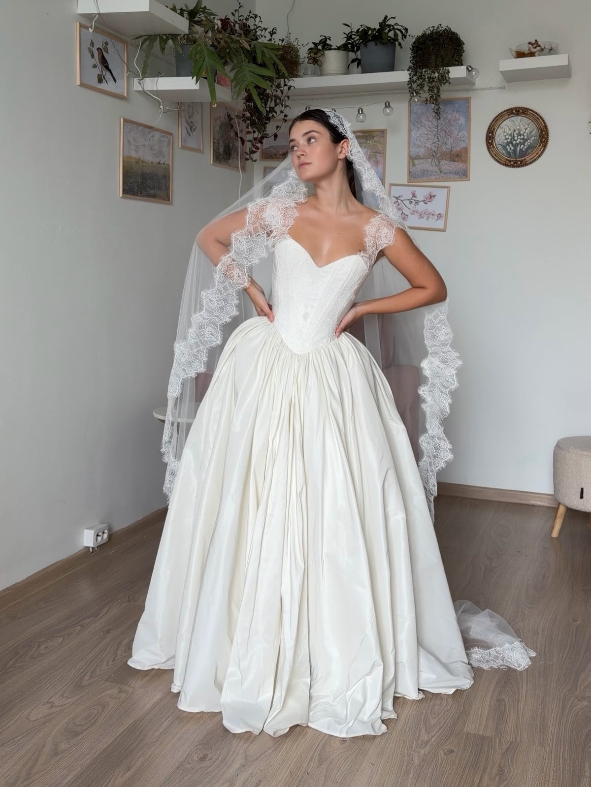 Basque Waist Ball Gown Wedding Dress