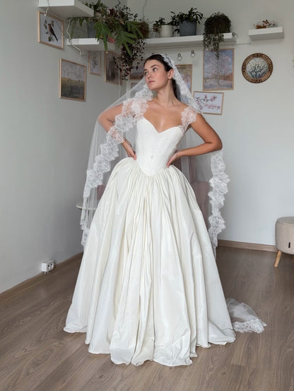 Basque Waist Ball Gown Wedding Dress