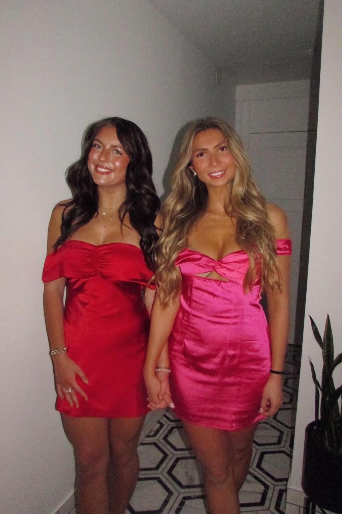 Off-the-Shoulder Ruched Satin Mini Dress
