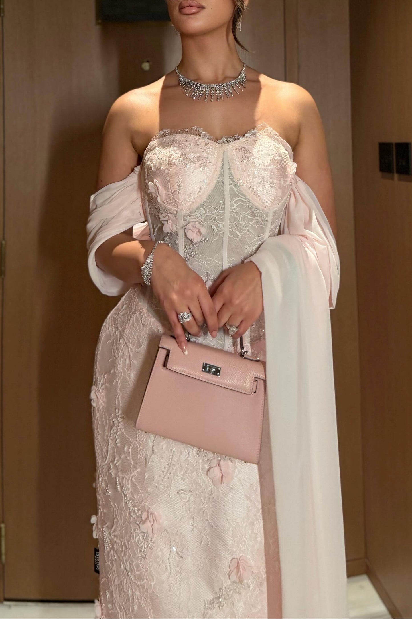 Corset Sweetheart Off-The-Shoulder Column Gown