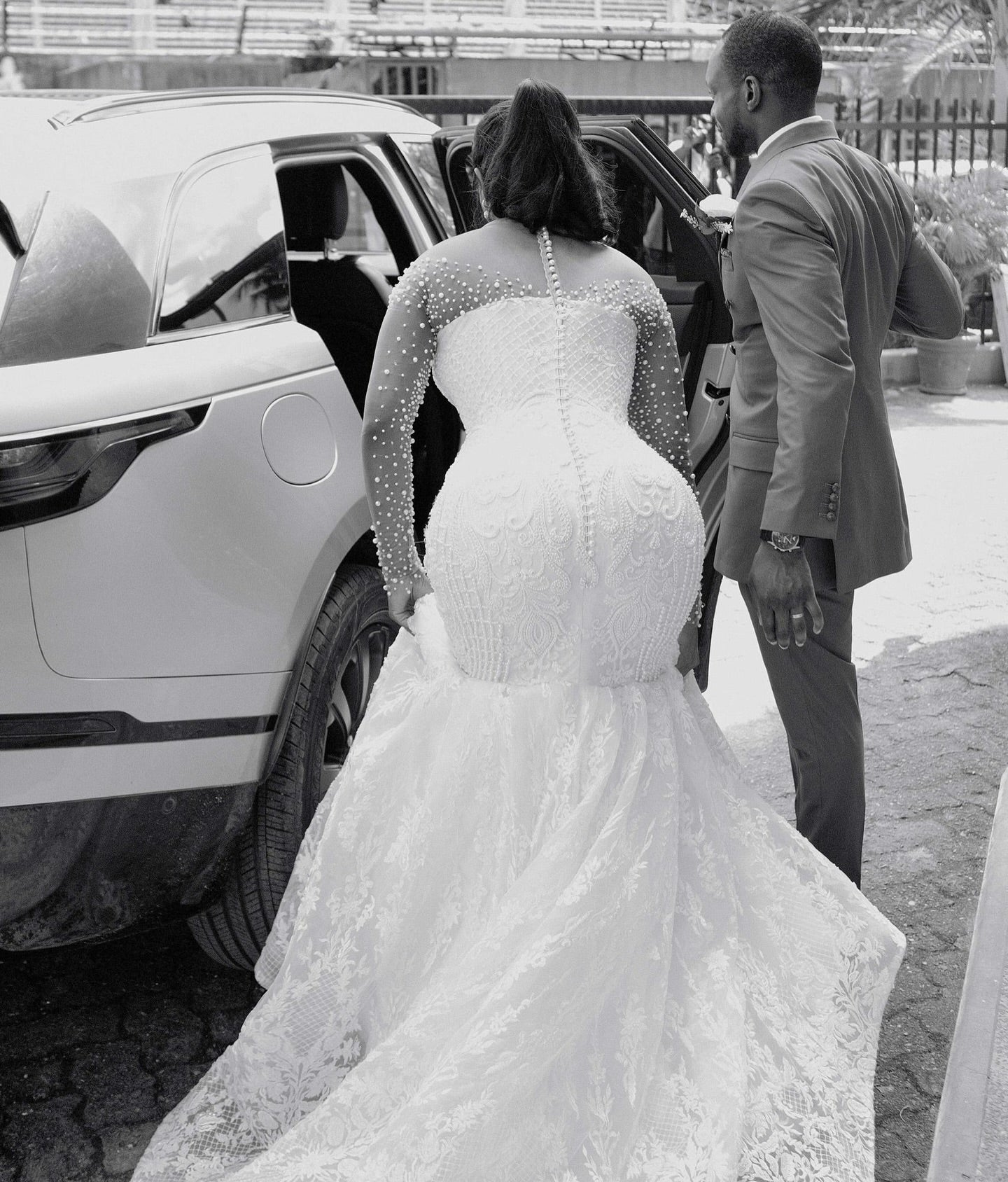 Illusion Long Sleeve Lace Mermaid Wedding Gown