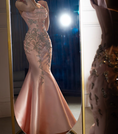 Embellished Mermaid Gown with Corset Bodice