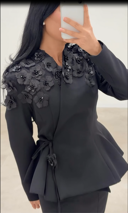 Peplum Jacket and Mermaid Skirt Two-Piece Set