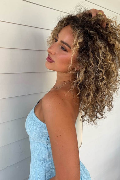 Strapless Lace Asymmetrical Mini Dress
