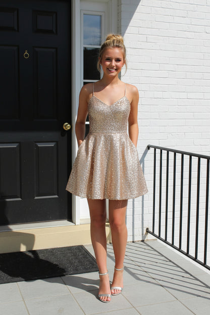 Rhinestone Corset A-Line Mini Dress