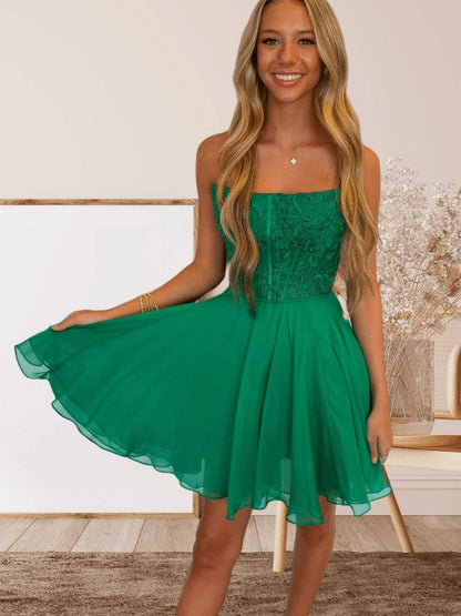 Strapless Lace Corset Mini Dress with Lace-Up Back