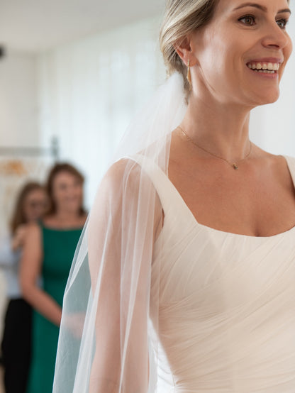 Minimalist Square Neck A-Line Wedding Dress