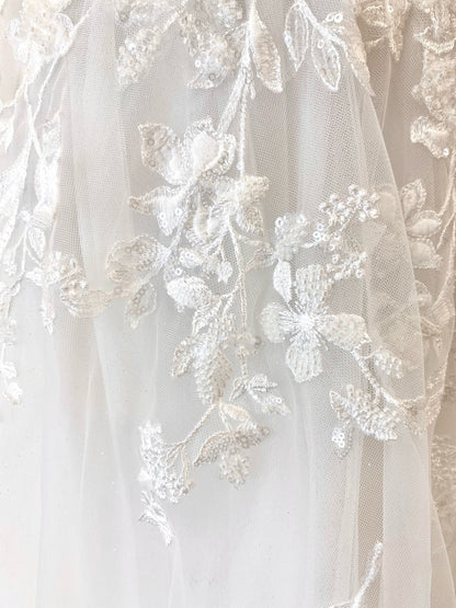 Lace Applique A-Line Wedding Dress with Corset Bodice