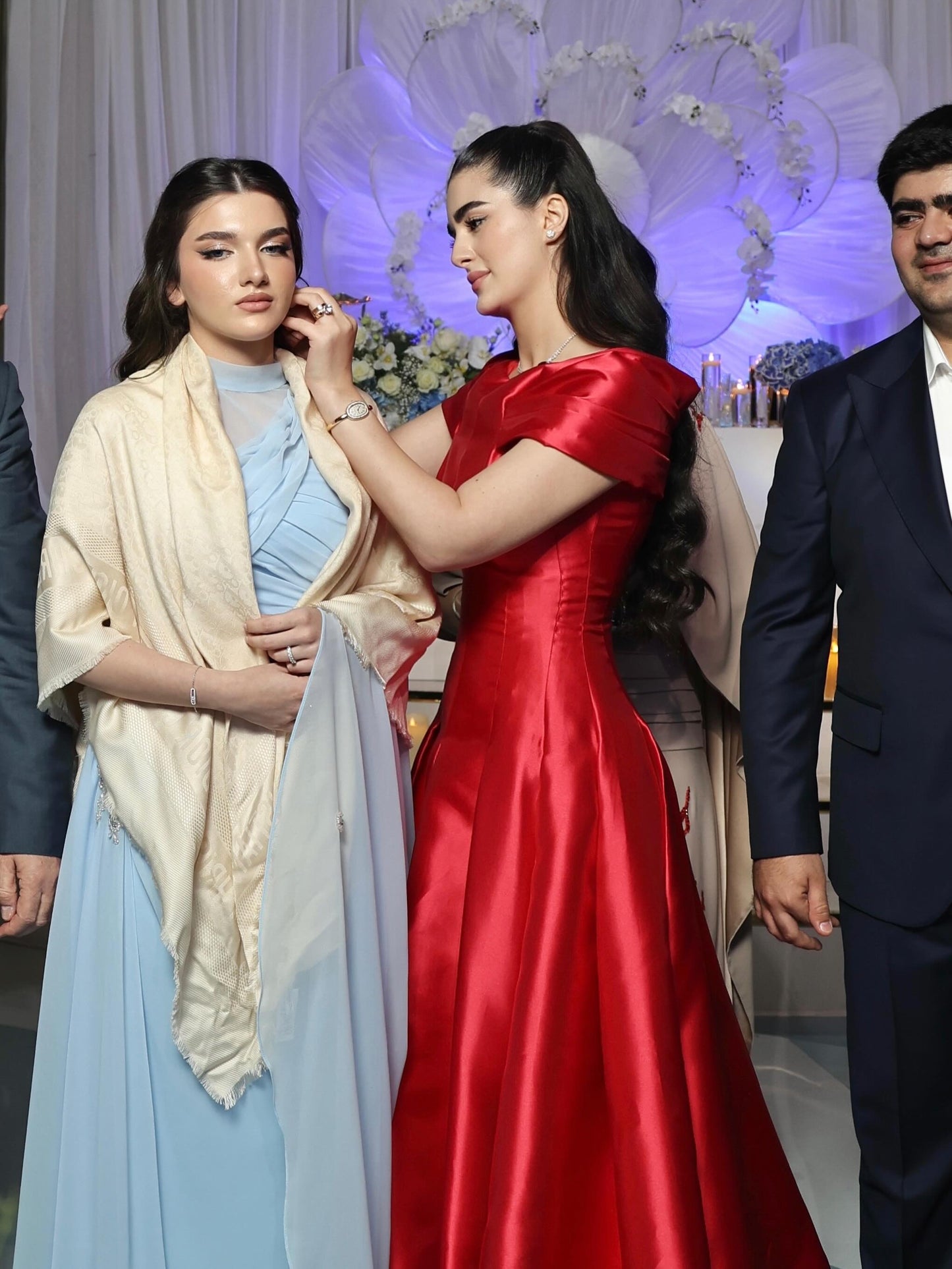 Illusion High Neck Cape Evening Gown