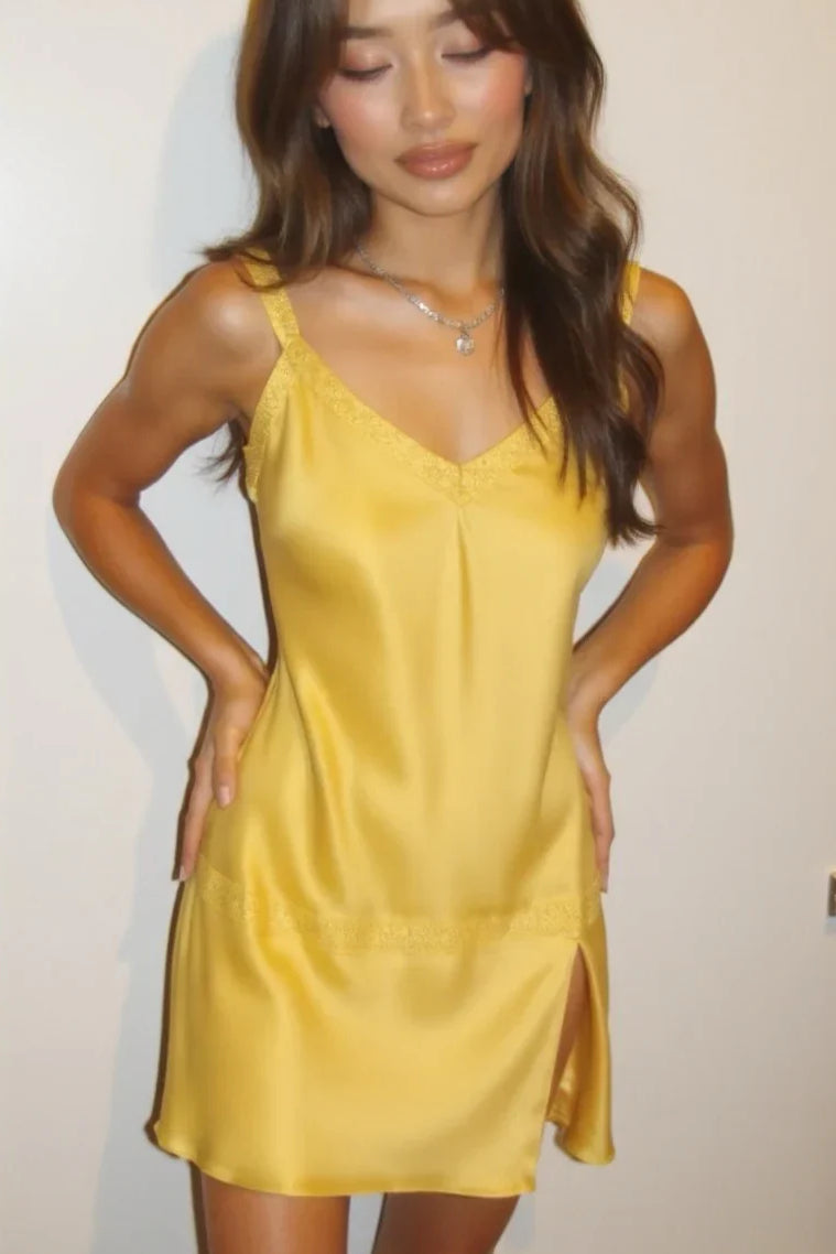Satin Crisscross Open Back Mini Dress