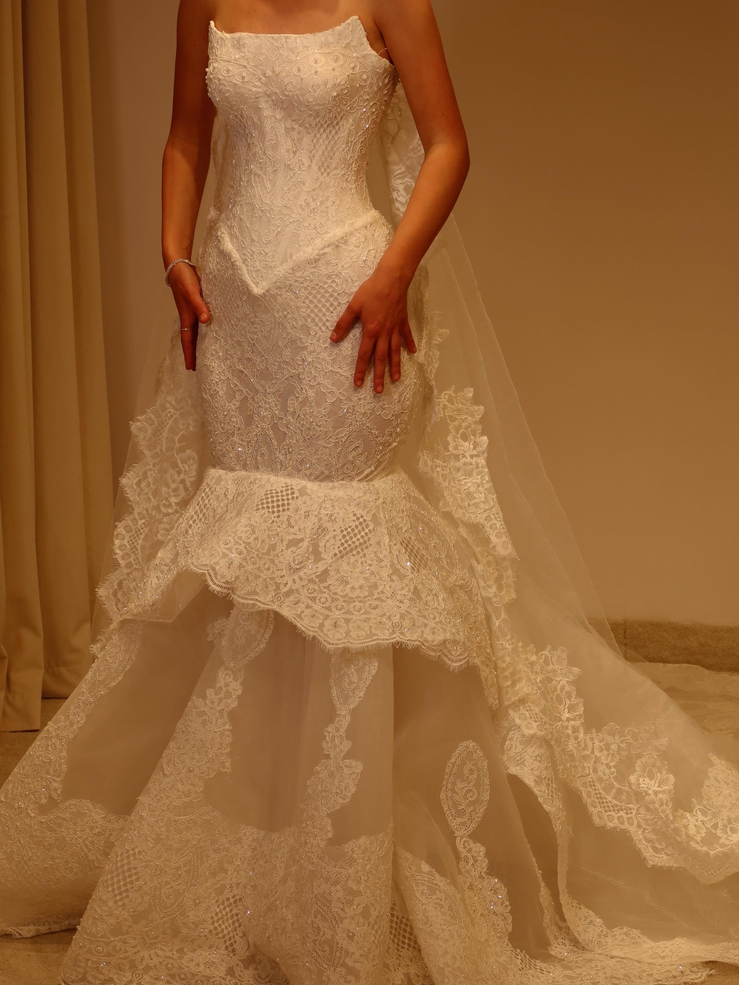 Strapless Lace Mermaid Corset Wedding Dress