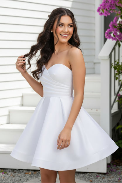 One-Shoulder Satin A-Line Homecoming Dress