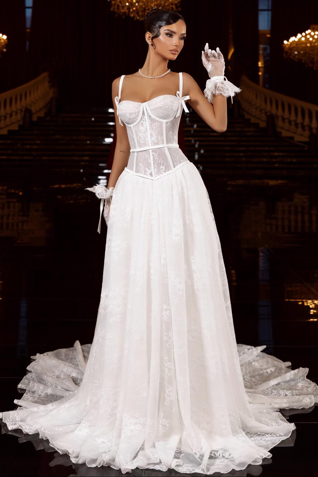 Lace Corset A-Line Wedding Gown