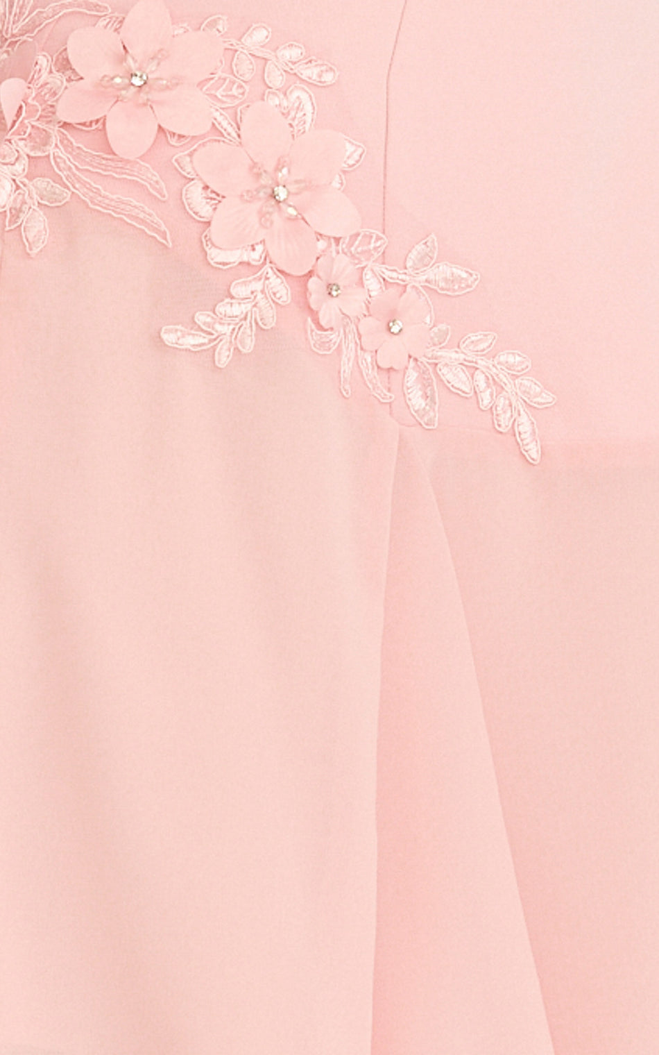 Strapless Floral Applique Pleated Mini Dress